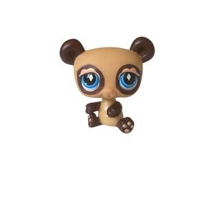 Littlest Pet Shop LPS #574 Tan Brown Panda BEAR "Fanciest" Gray Magnet